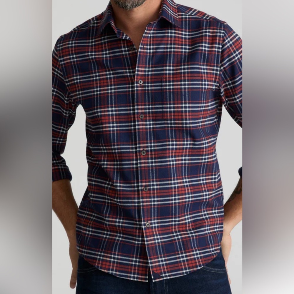 Untuckit Men’s Plaid Flannel Shirt – Size Large (Regular Fit)